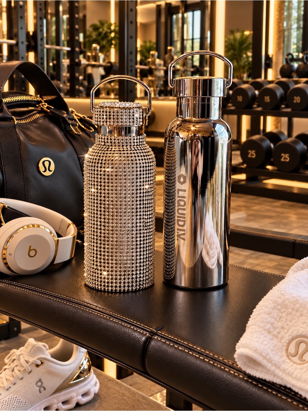 TOMO 350 MSilver Sky Double -walled Stainless Steel Crystal & Liquid IV Bottle